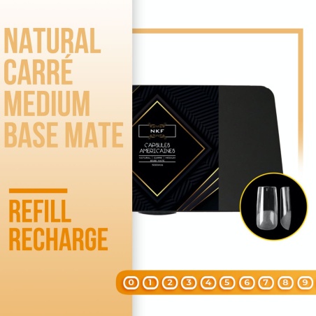 Refill/Recharge Capsules Americaines NKF Natural Carre Medium Base Mate