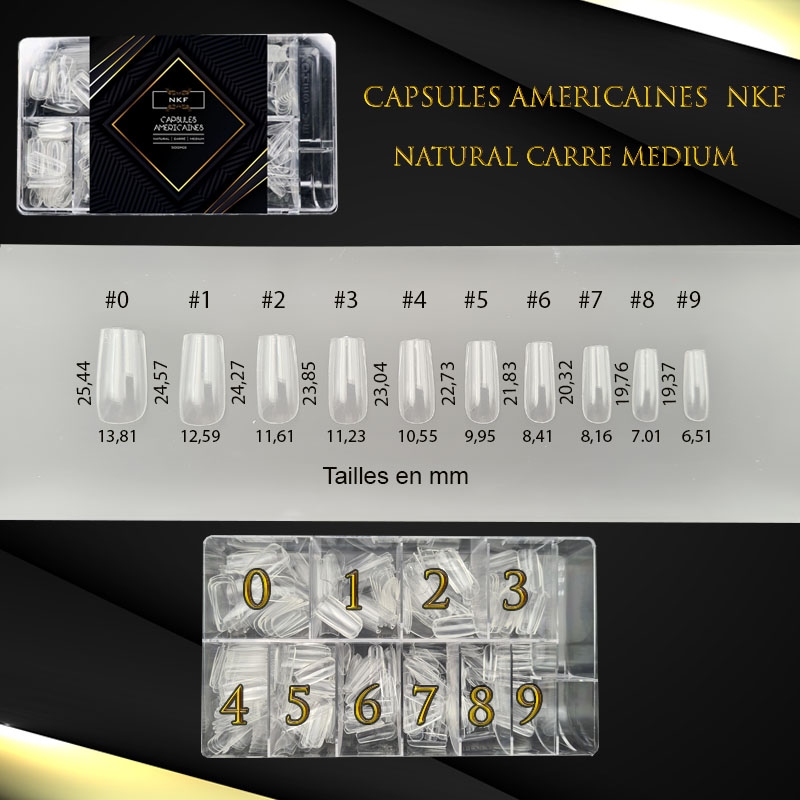 CAPSULES AMERICAINES NKF Natural Carré Medium 500u
