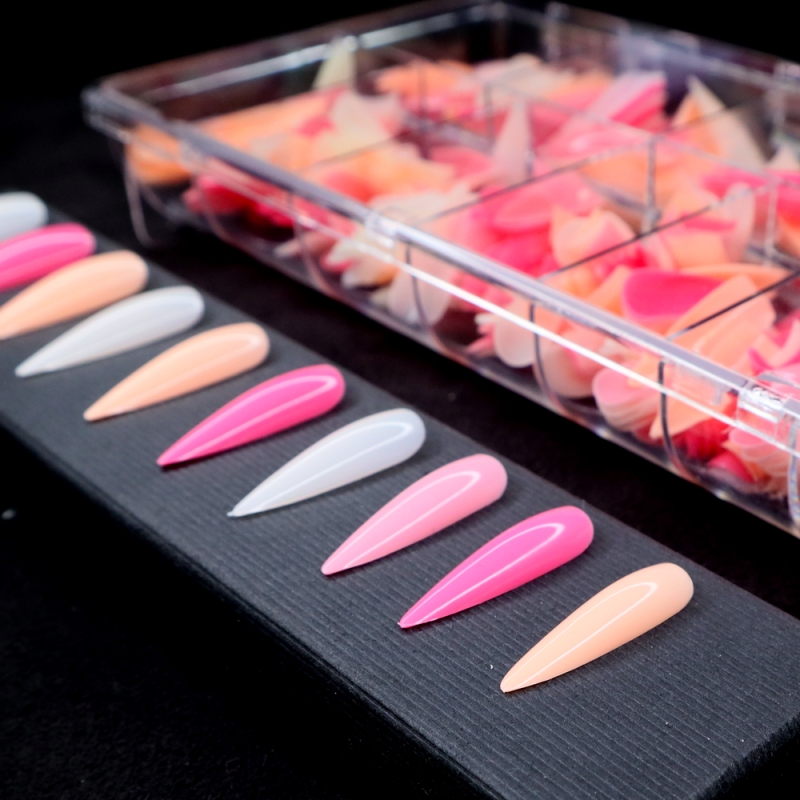 CAPSULES AMERICAINES NKF Natural Stiletto Long Blanc Rose Colors