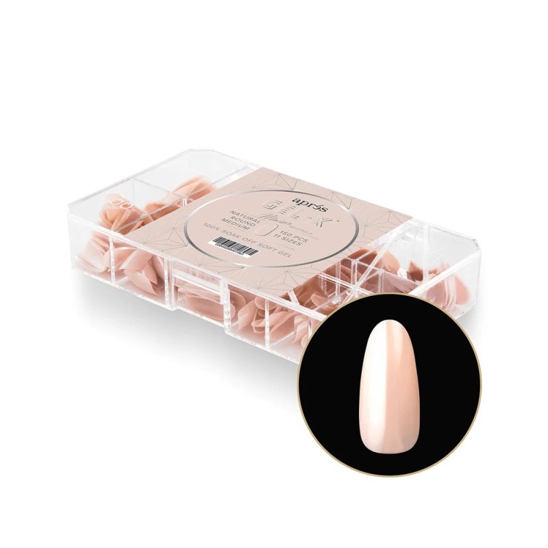 Gel-X Neutrals Maisie Natural Round Medium Box of Tips 150pcs