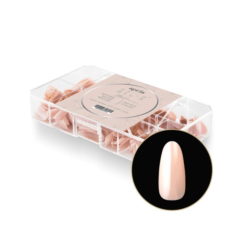 Gel-X Neutrals Maisie Natural Round Medium Box of Tips 150pcs