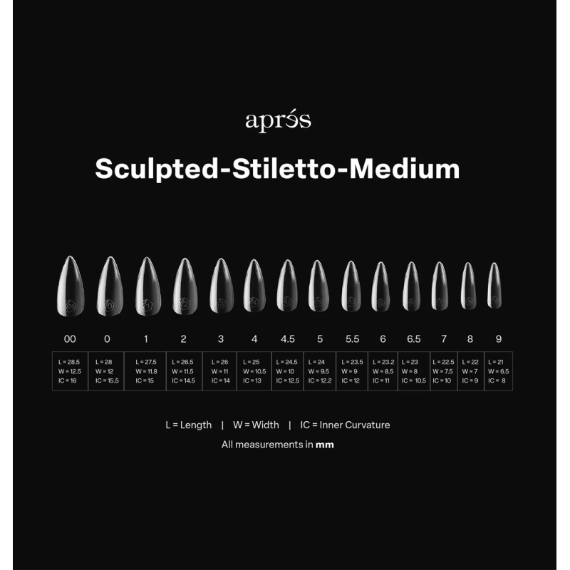 CAPSULES GEL-X SCULPTED STILETTO MEDIUM 2.0 TIPS 14 TAILLES