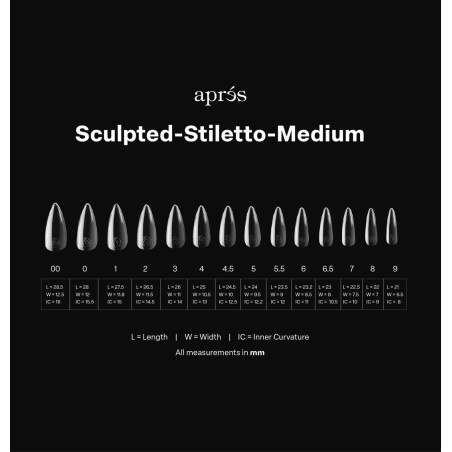 CAPSULES GEL-X SCULPTED STILETTO MEDIUM 2.0 TIPS 14 TAILLES