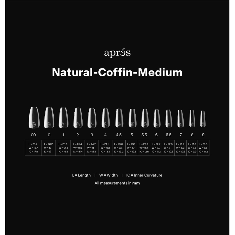 CAPSULES GEL-X NATURAL COFFIN MEDIUM/COFFIN MEDIUM 2.0 TIPS 14 TAILLES