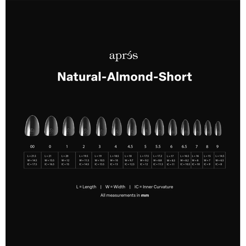 CAPSULES GEL-X NATURAL ALMOND SHORT/AMANDE COURT 2.0 TIPS 14 TAILLES