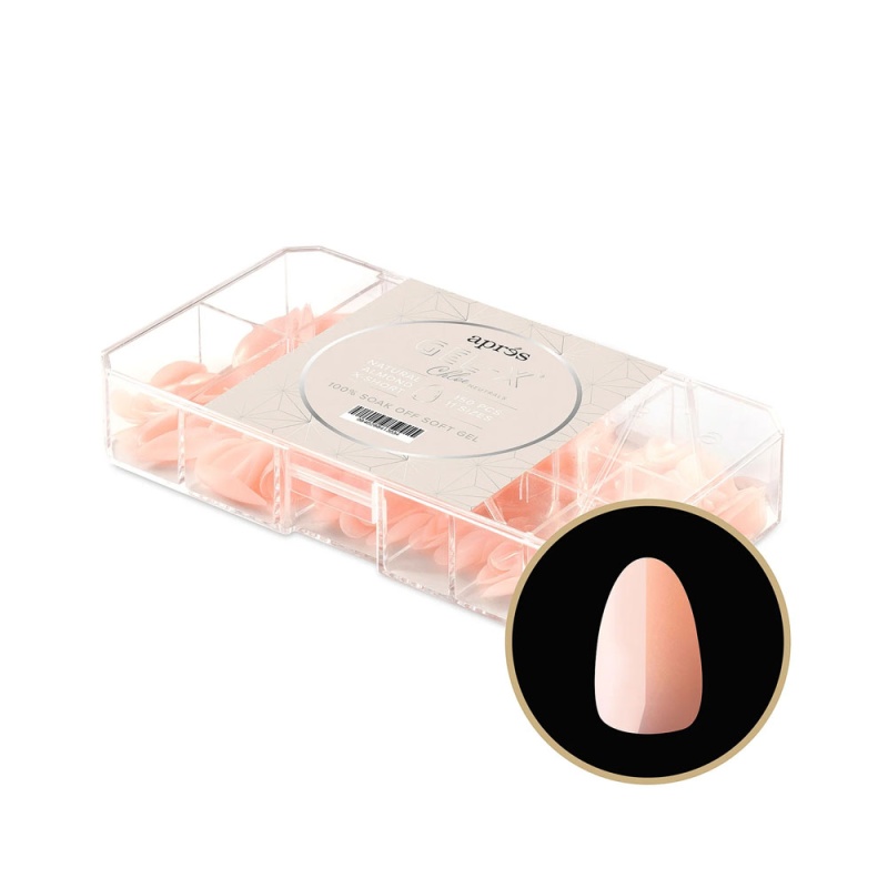 NEUTRALS GEL-X® CHLOE NATURAL ALMOND/AMANDE EXTRA SHORT BOX OF TIPS 150PCS - 11 SIZES