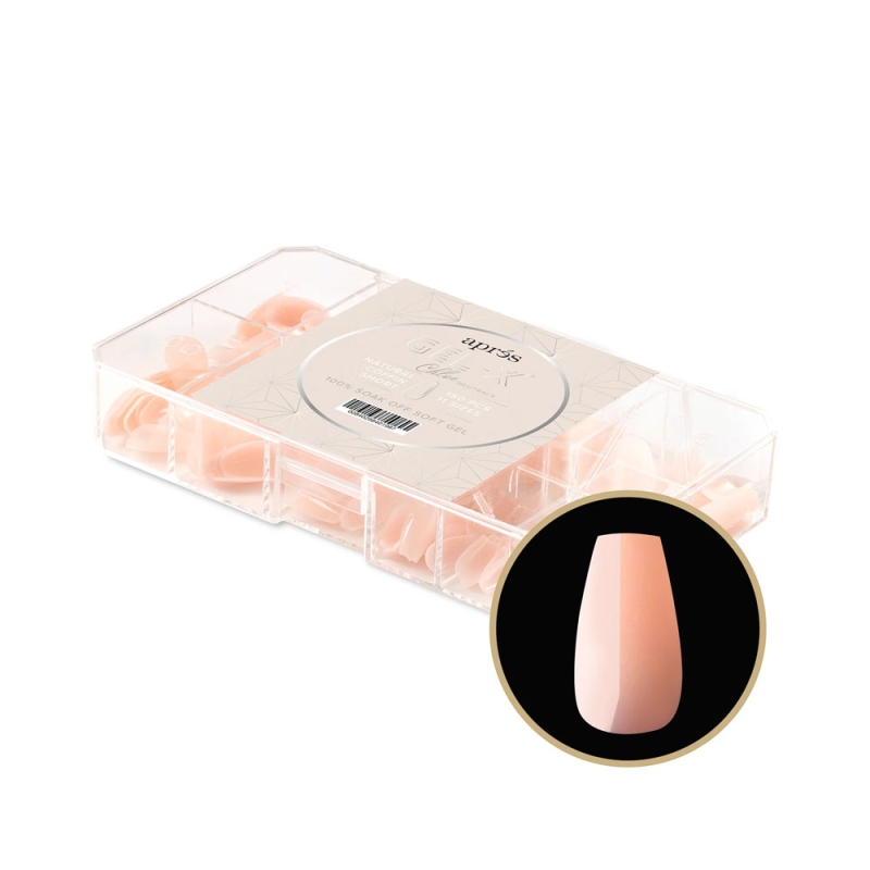 NEUTRALS GEL-X® MARGOT NATURAL ALMOND/AMANDE EXTRA SHORT BOX OF TIPS 150PCS - 11 SIZES