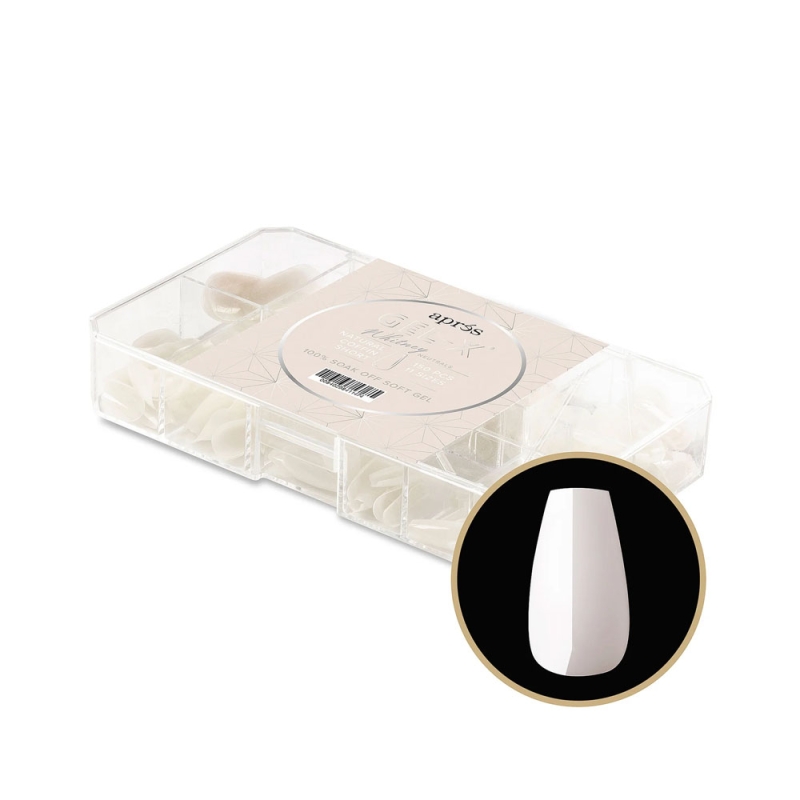 NEUTRALS GEL-X®  WHITNEY NATURAL COFFIN SHORT BOX OF TIPS 150PCS - 11 SIZES