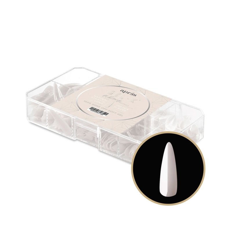 NEUTRALS GEL-X®  WHITNEY NATURAL STILETTO LONG BOX OF TIPS 150PCS - 11 SIZES