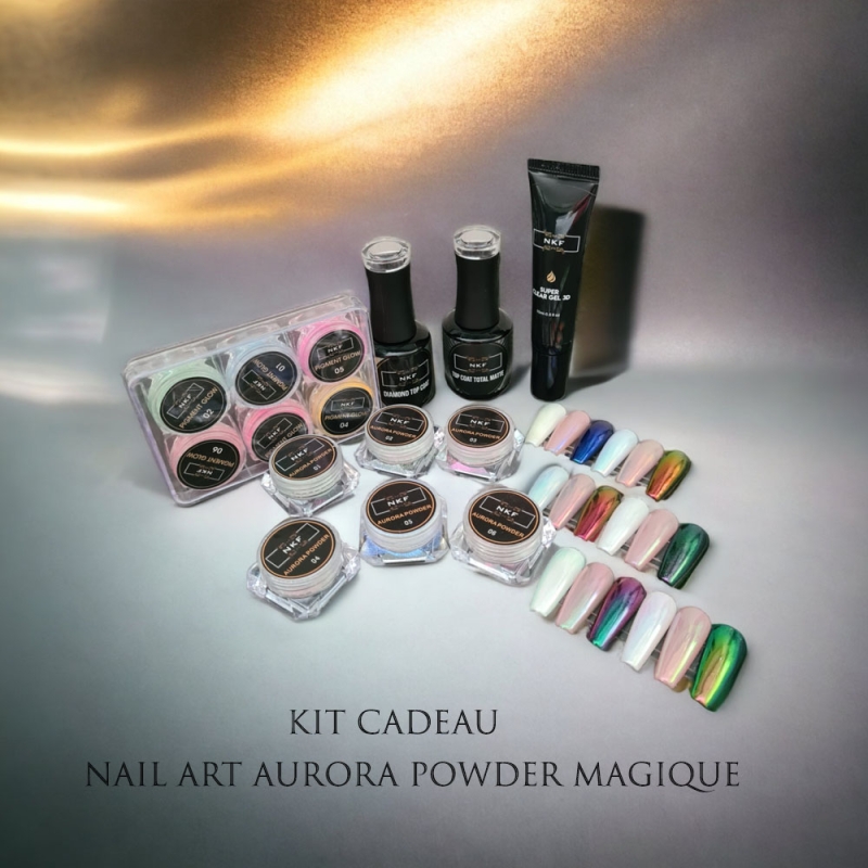 KIT CADEAU NAIL ART AURORA POWDER MAGIQUE NKF