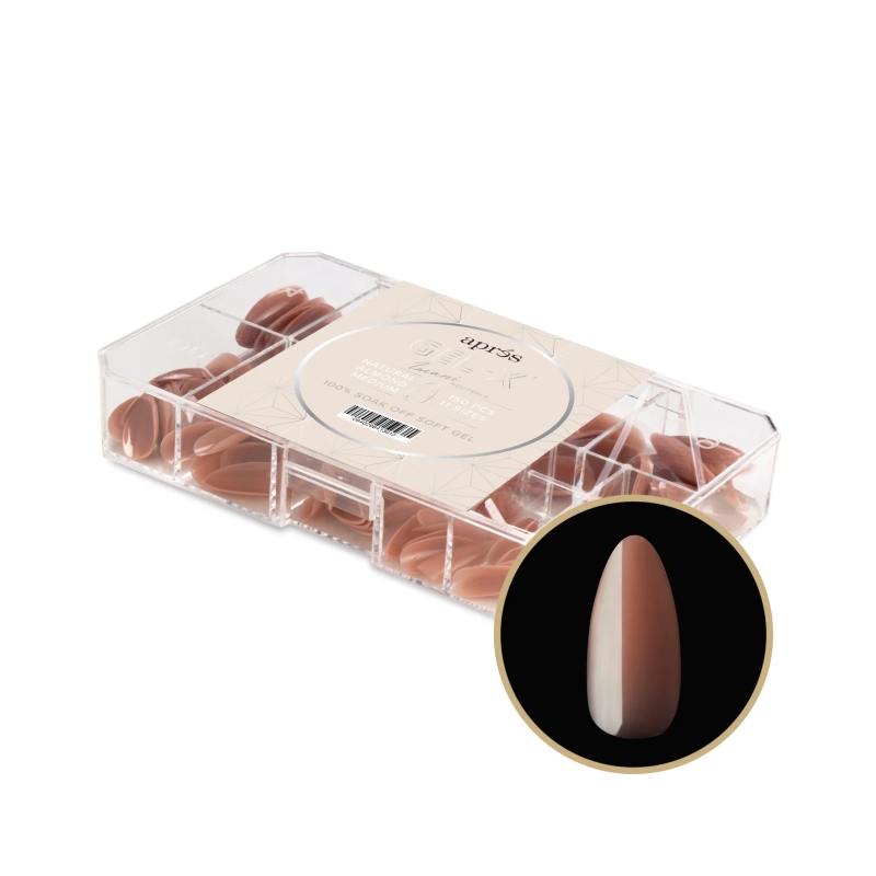 NEUTRALS GEL-X® IMANI NATURAL ALMOND MEDIUM BOX OF TIPS 150PCS - 11 SIZES