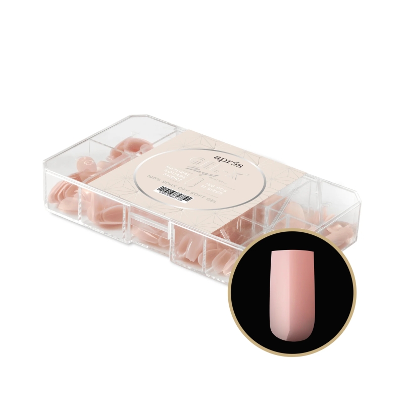 NEUTRALS GEL-X® MARGOT NATURAL SQUARE SHORT/CARRE COURT BOX OF TIPS 150PCS - 11 SIZES